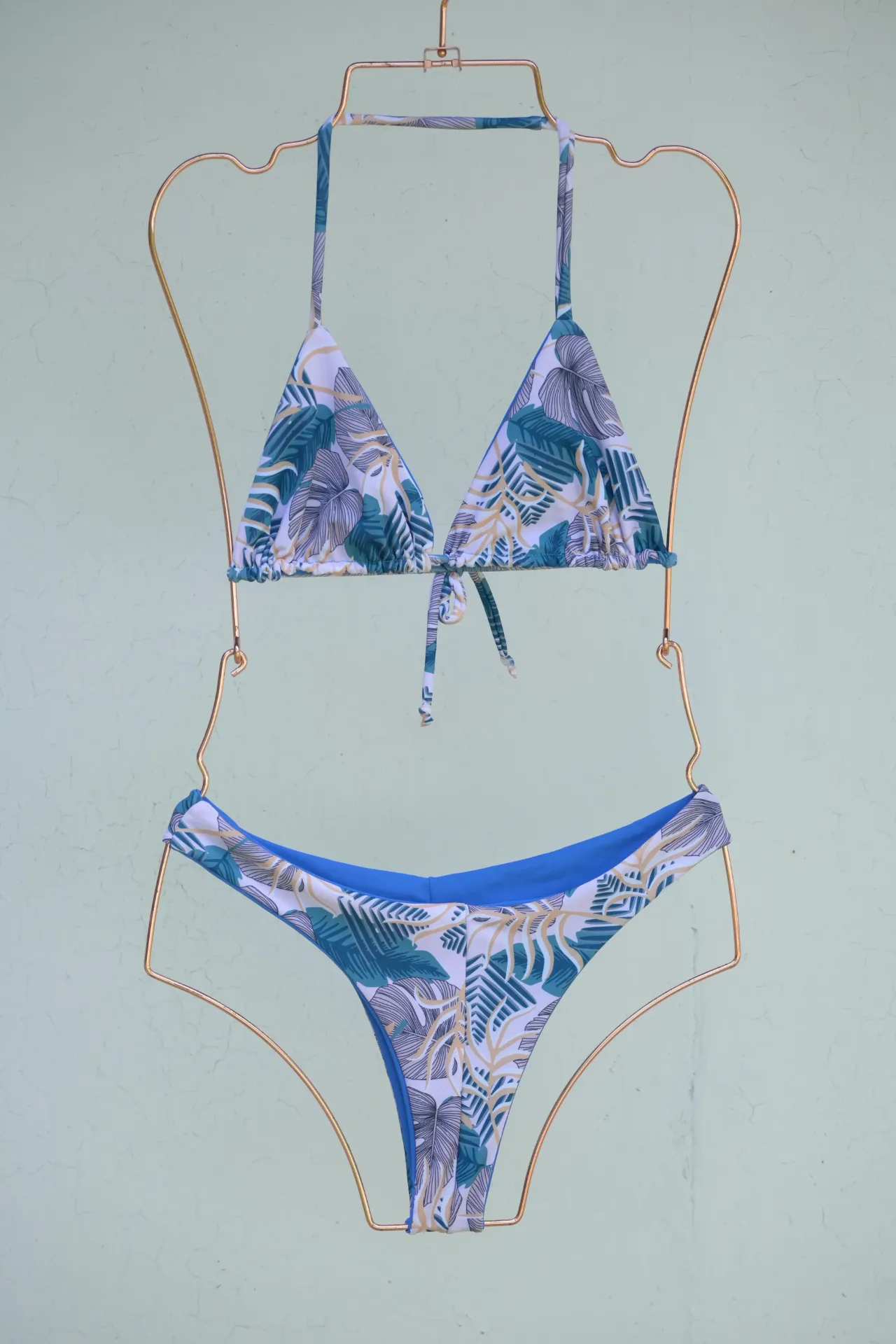 Bikini triangle tropical bleu